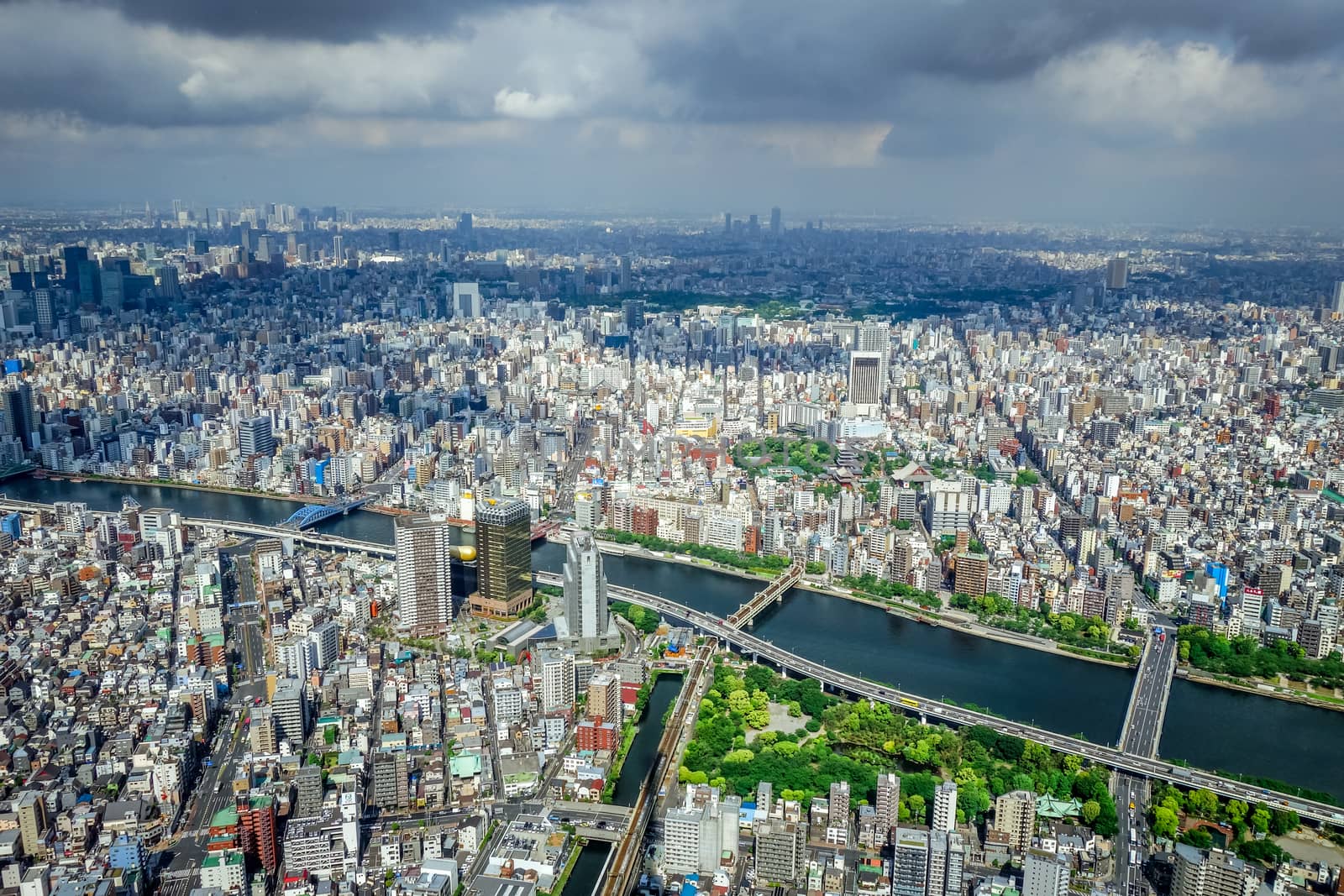 Tokyo city skyline aerial view, Japan by daboost