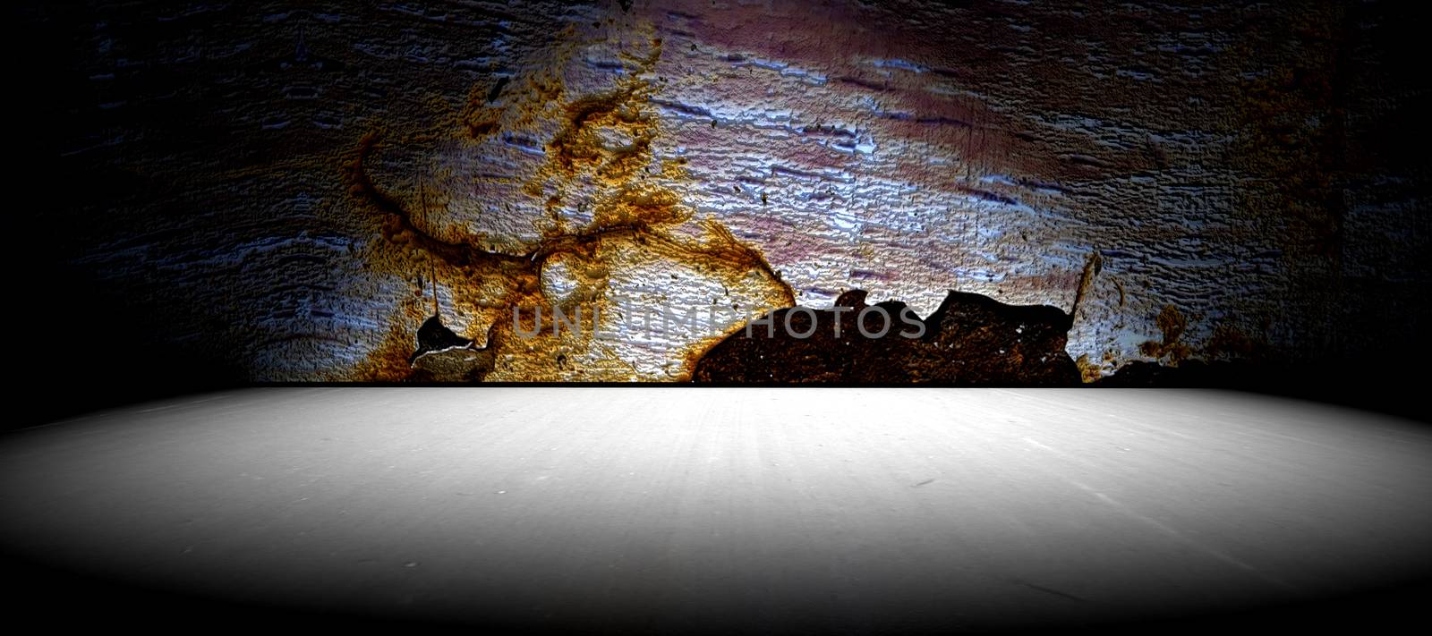 Cement floor background and old wall texture.Horizontal frame