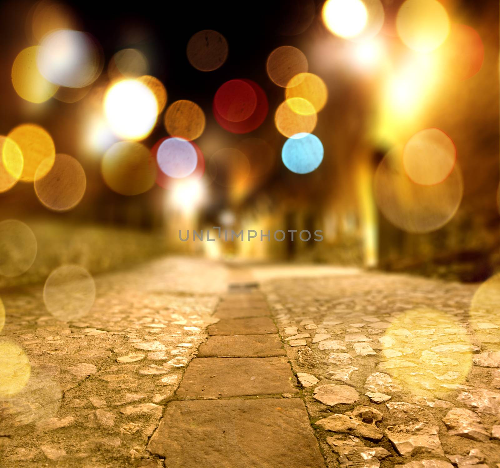 Abstract stone floor at night scenery by carloscastilla