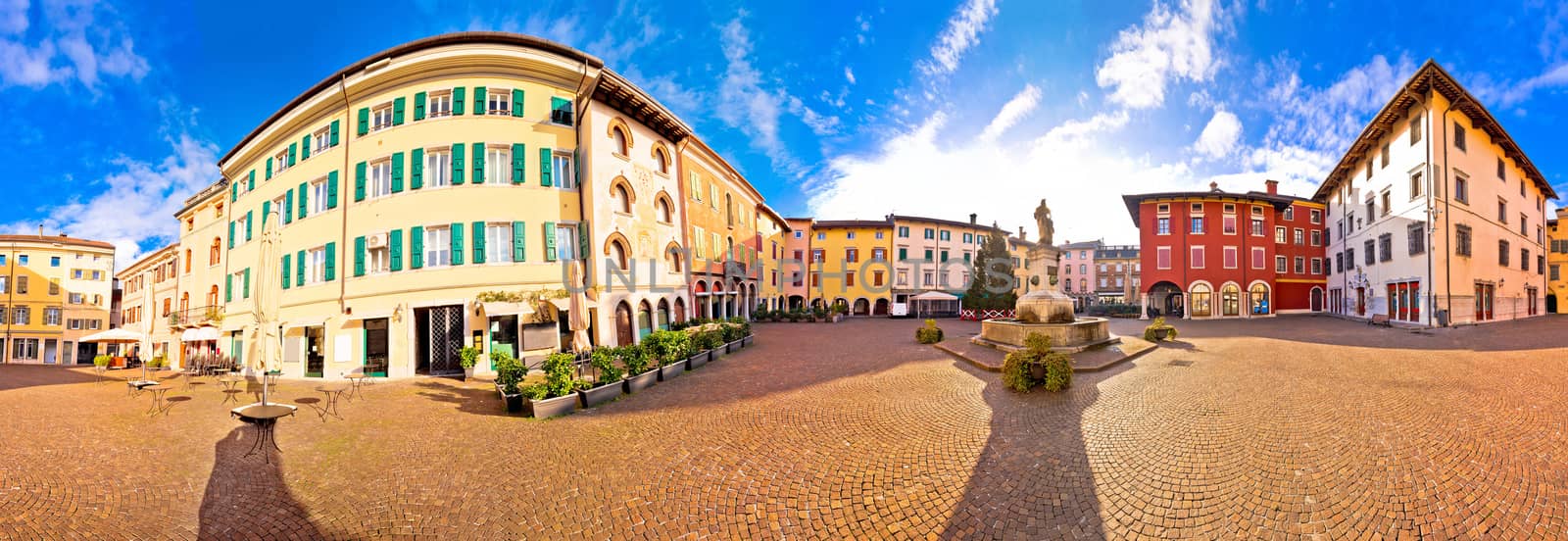 Town of Cividale del Friuli colorful Italian square panoramic view, Friuli-Venezia Giulia region of Italy