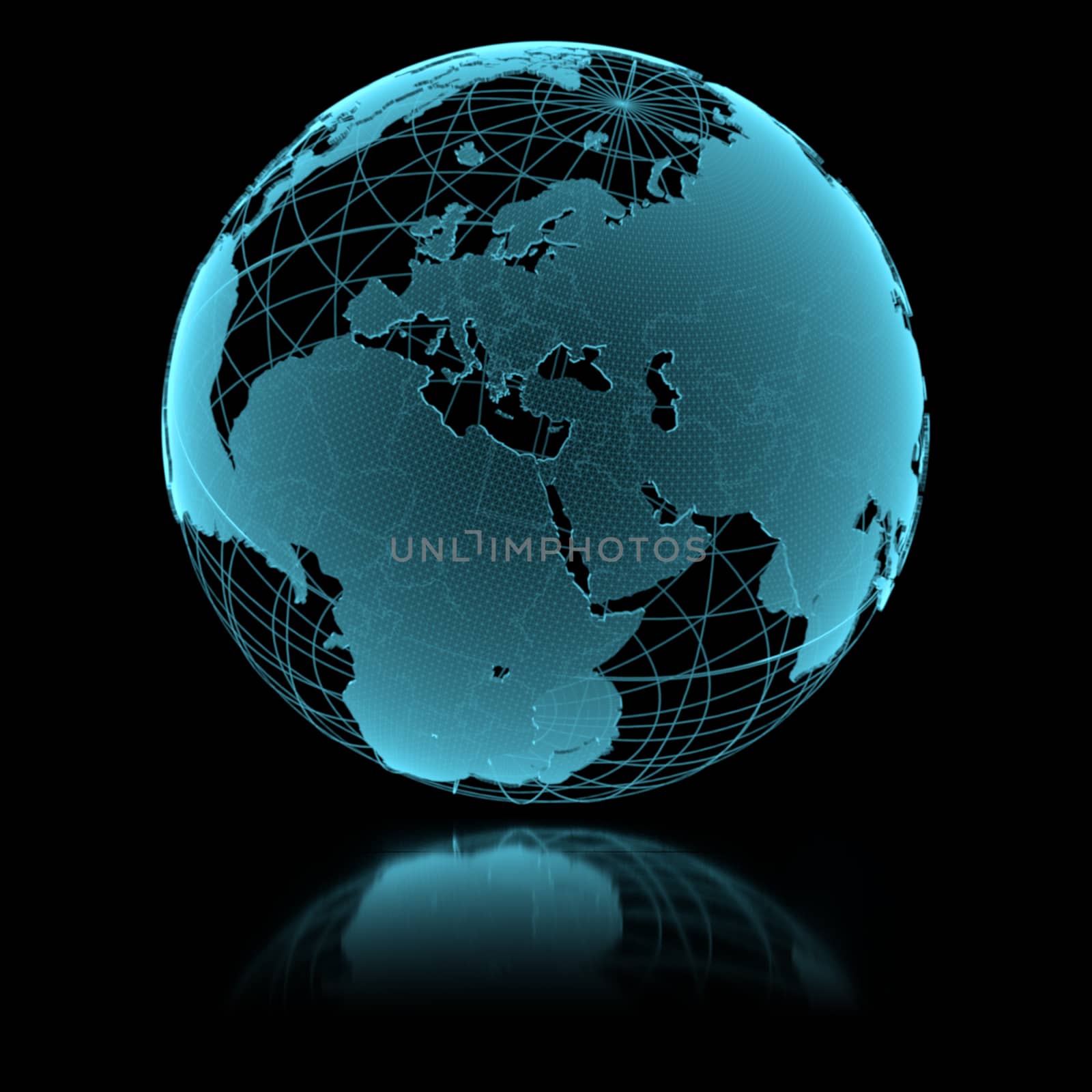 Blue shining transparent earth globe by cherezoff