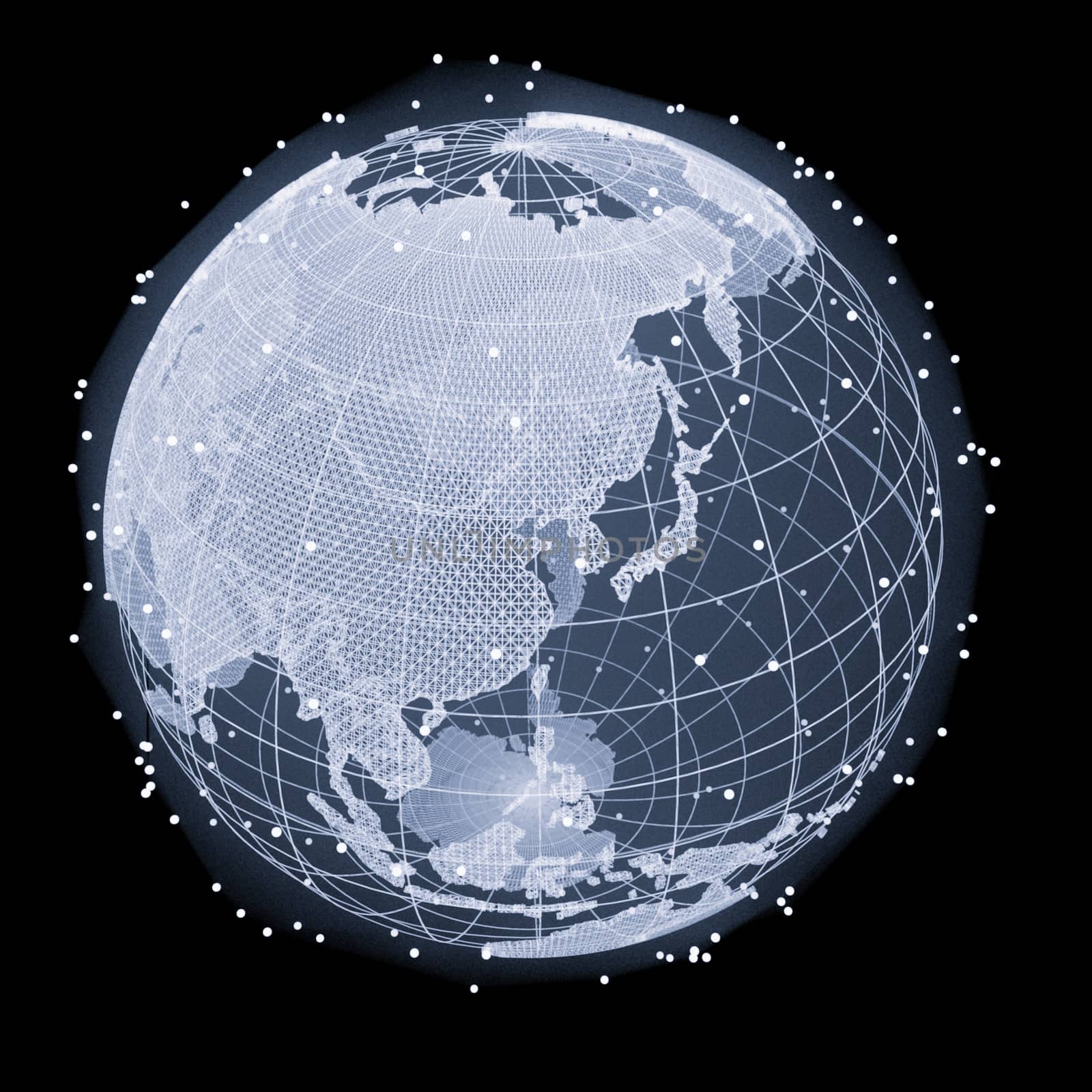 Abstract Telecommunication Earth Map by cherezoff