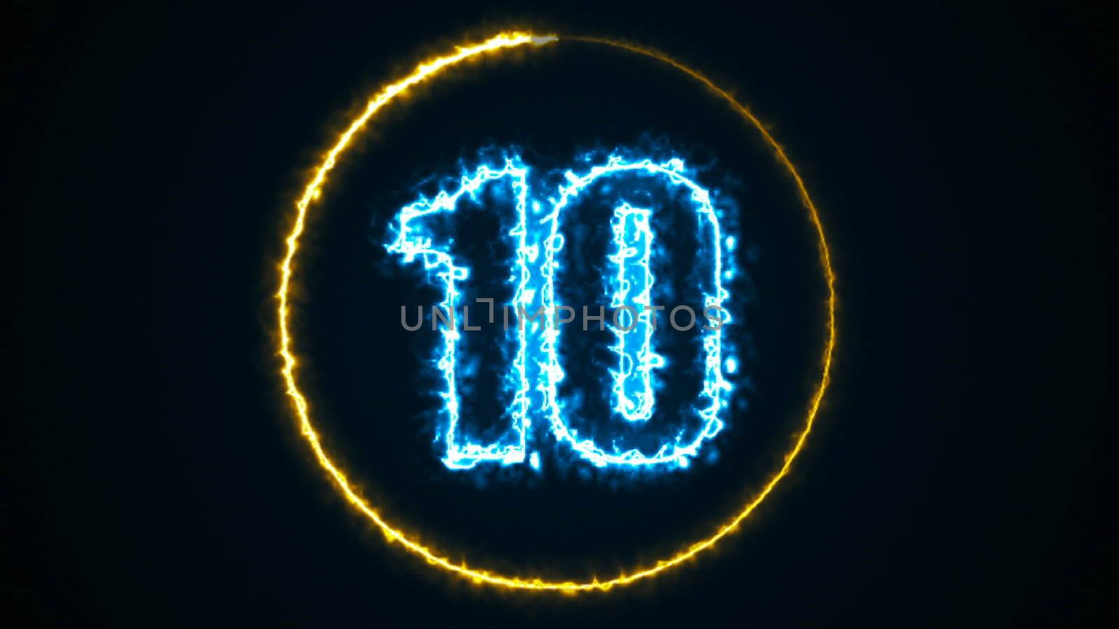 Abstract background with energy number. Digital 3d rendering. Isolated digital sign on a black background