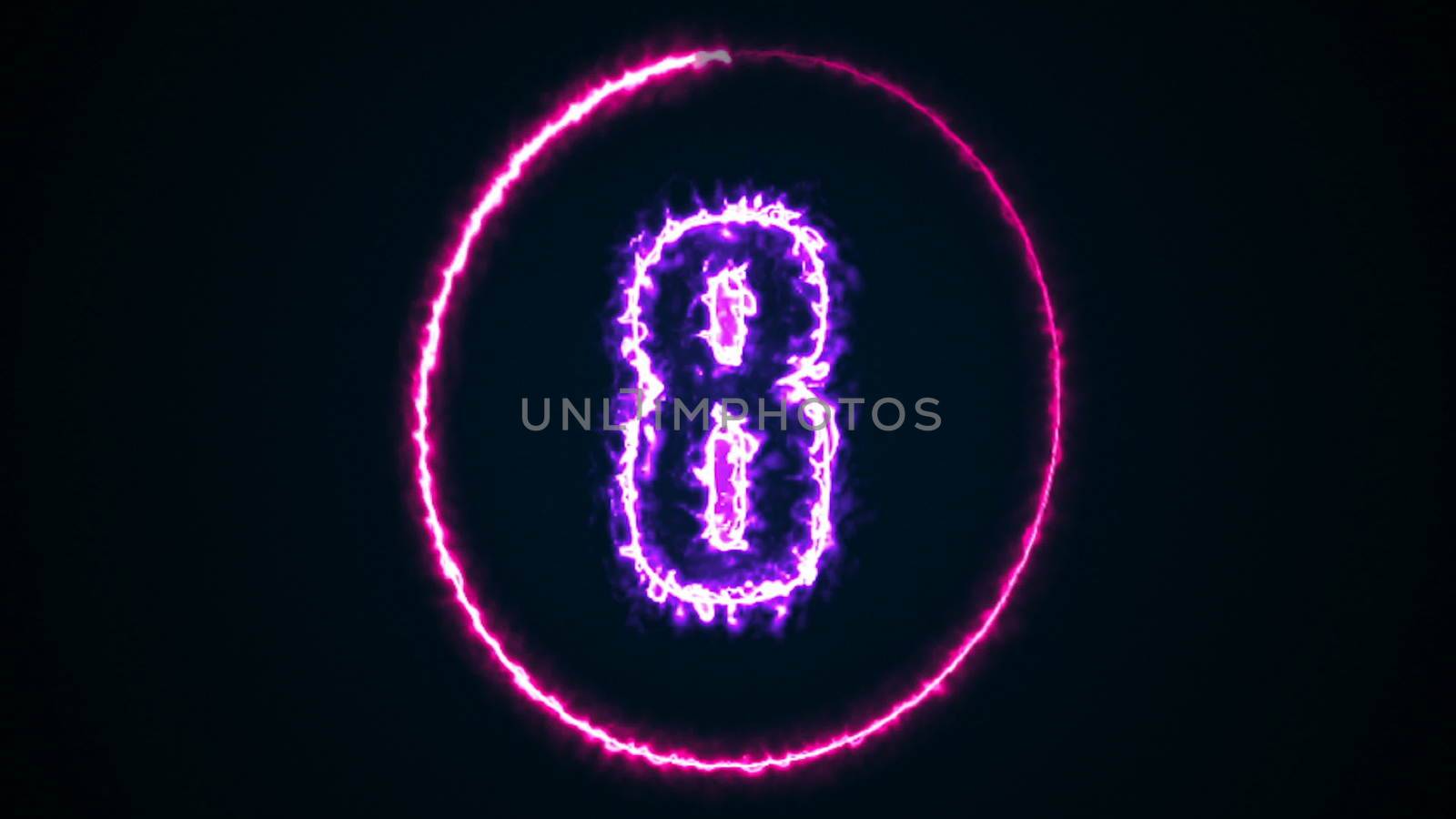 Abstract background with energy number. Digital 3d rendering. Isolated digital sign on a black background