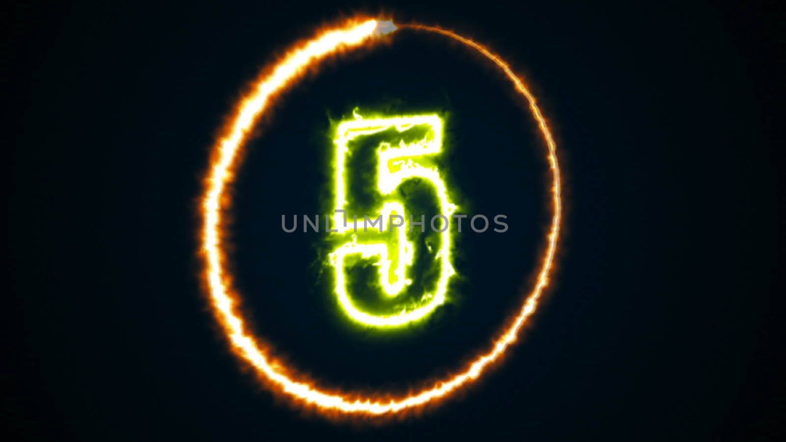 Abstract background with energy number. Digital 3d rendering. Isolated digital sign on a black background