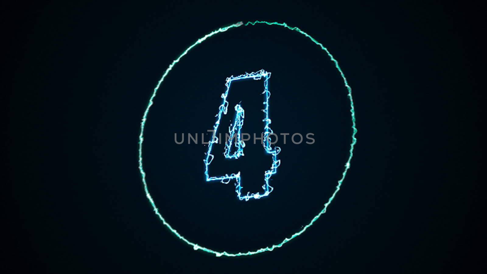 Abstract background with energy number. Digital 3d rendering. Isolated digital sign on a black background