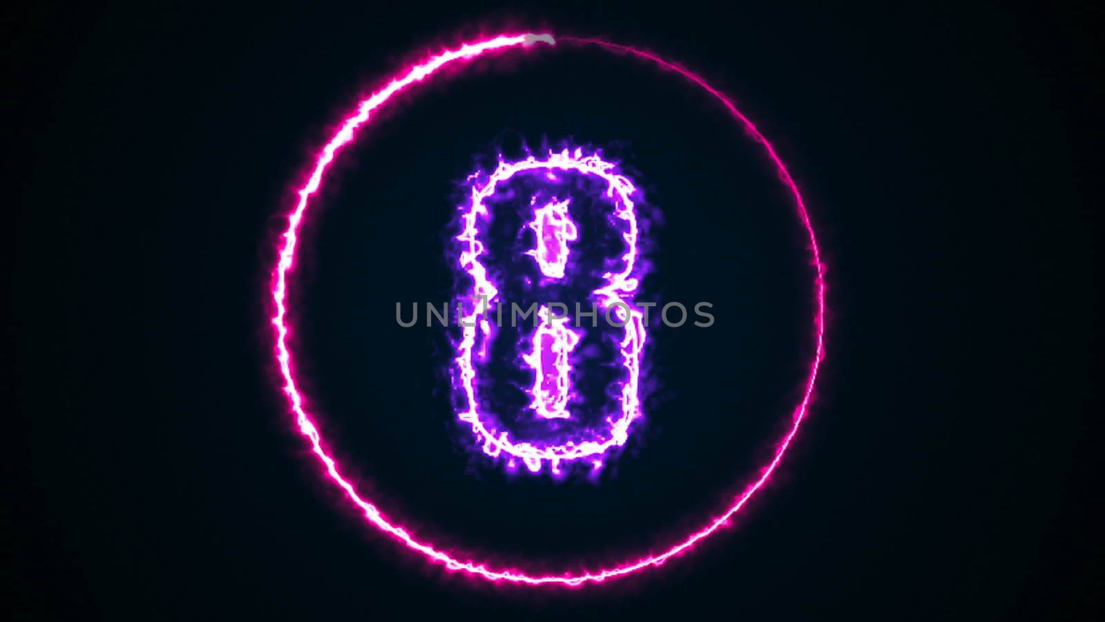 Abstract background with energy number. Digital 3d rendering. Isolated digital sign on a black background