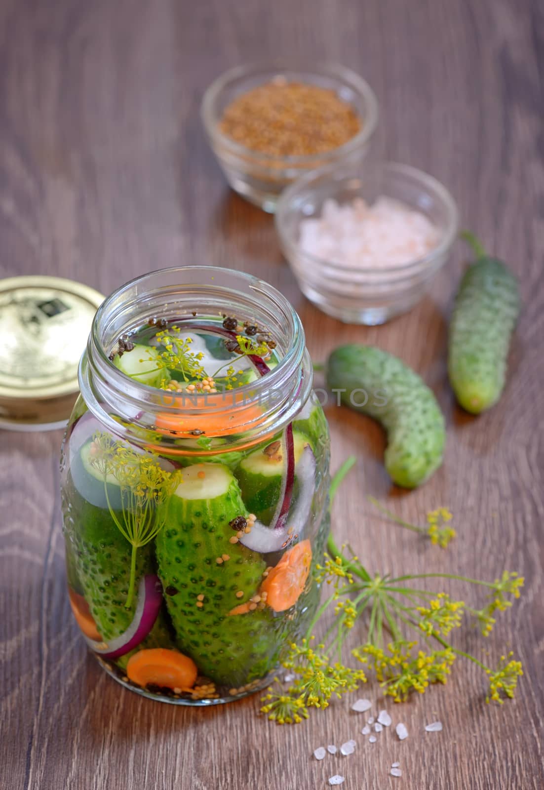 Pickled cucumbers, homemade preserved  by mady70