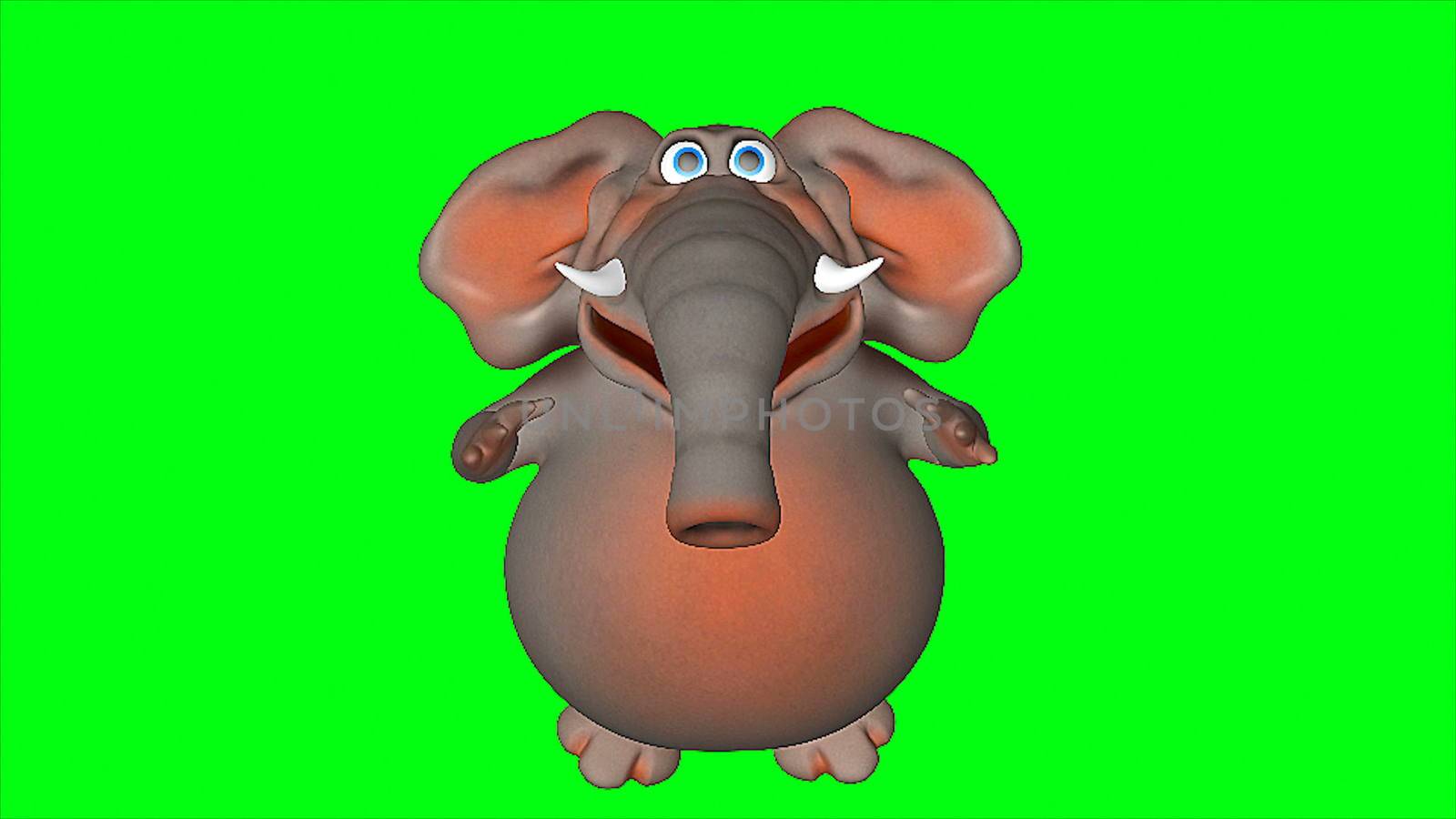 Fun elephant. Computer graphic. Digital 3d rendering