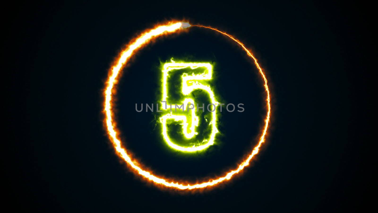 Abstract background with energy number. Digital 3d rendering. Isolated digital sign on a black background