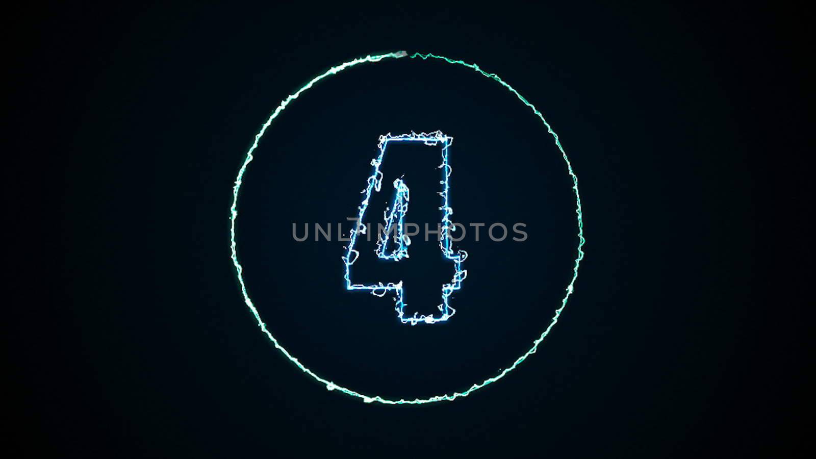 Abstract background with energy number. Digital 3d rendering. Isolated digital sign on a black background