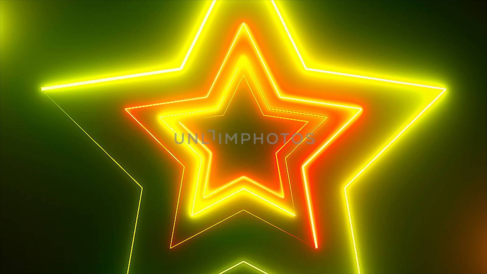 Abstract digital background with neon stars. Digital 3d rendering