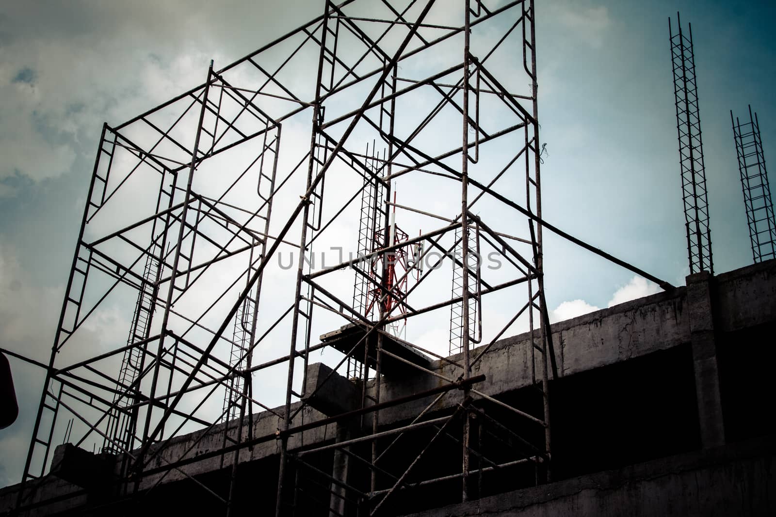 Steel scaffolding for construction site in Thailand by N_u_T