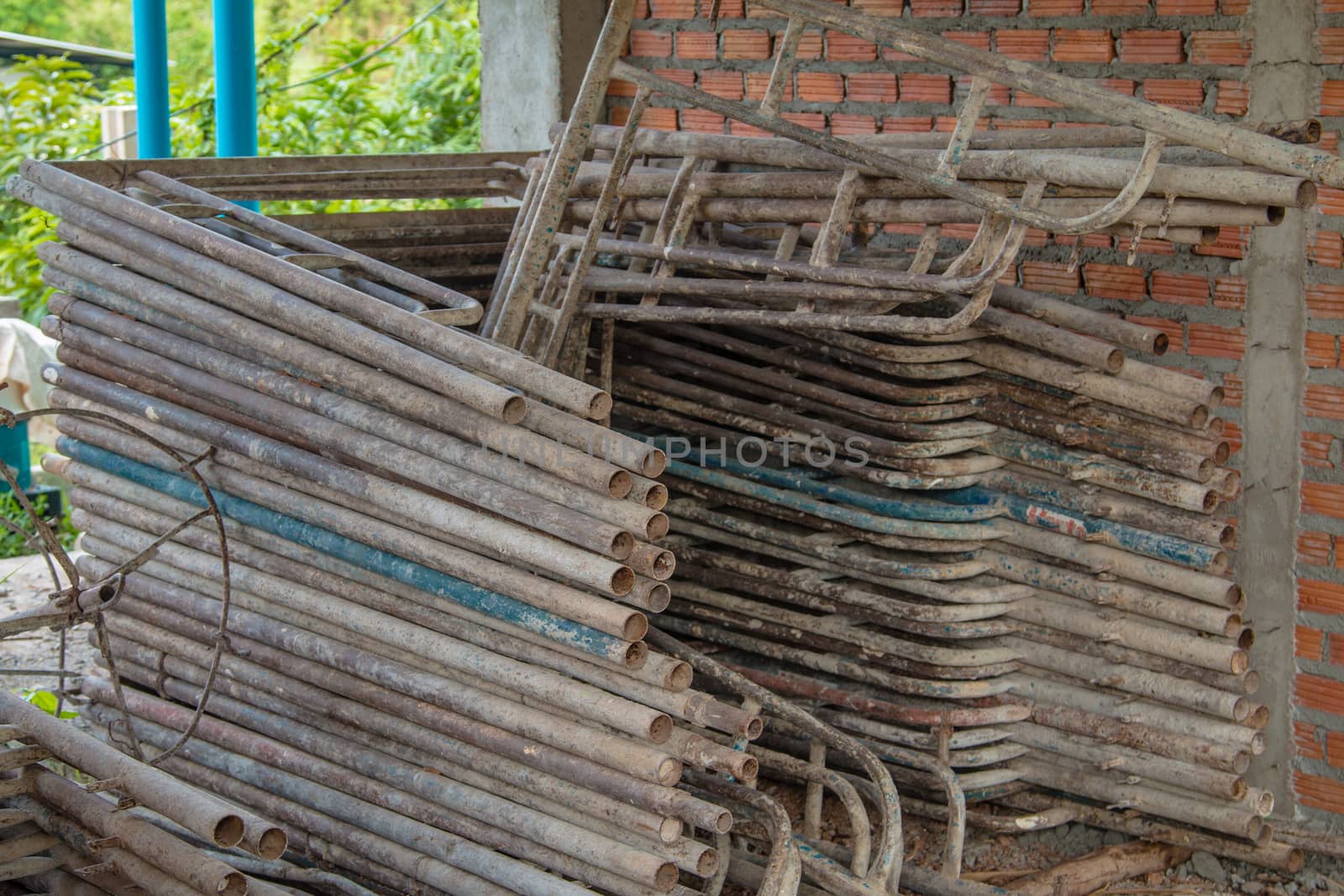 Steel scaffolding for construction site in Thailand