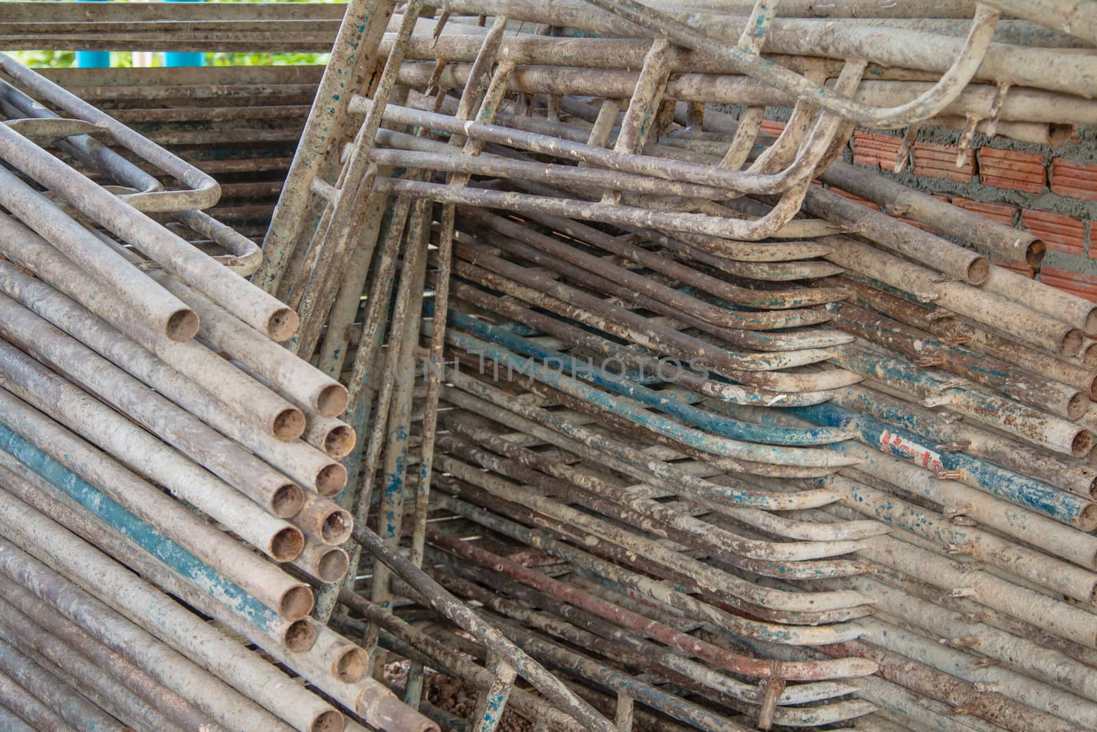 Steel scaffolding for construction site in Thailand