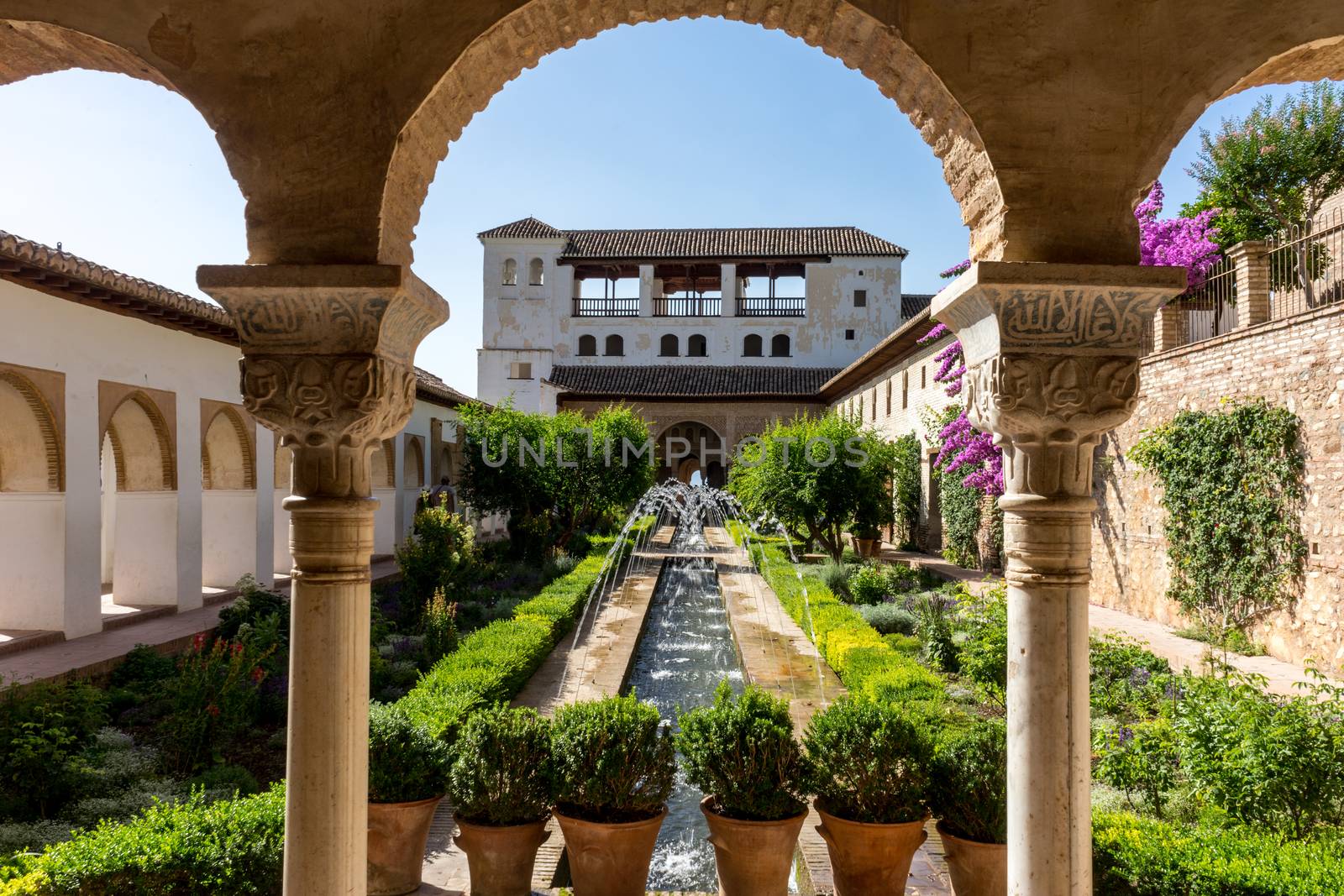 View of The Generalife courtyard, with its famous fountain and g by ramana16