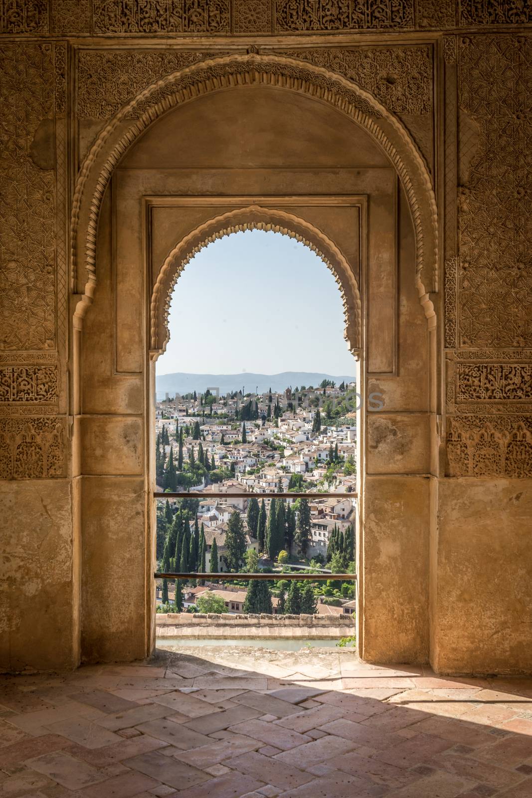 View of the Albayzin district of Granada, Spain, from an arched  by ramana16