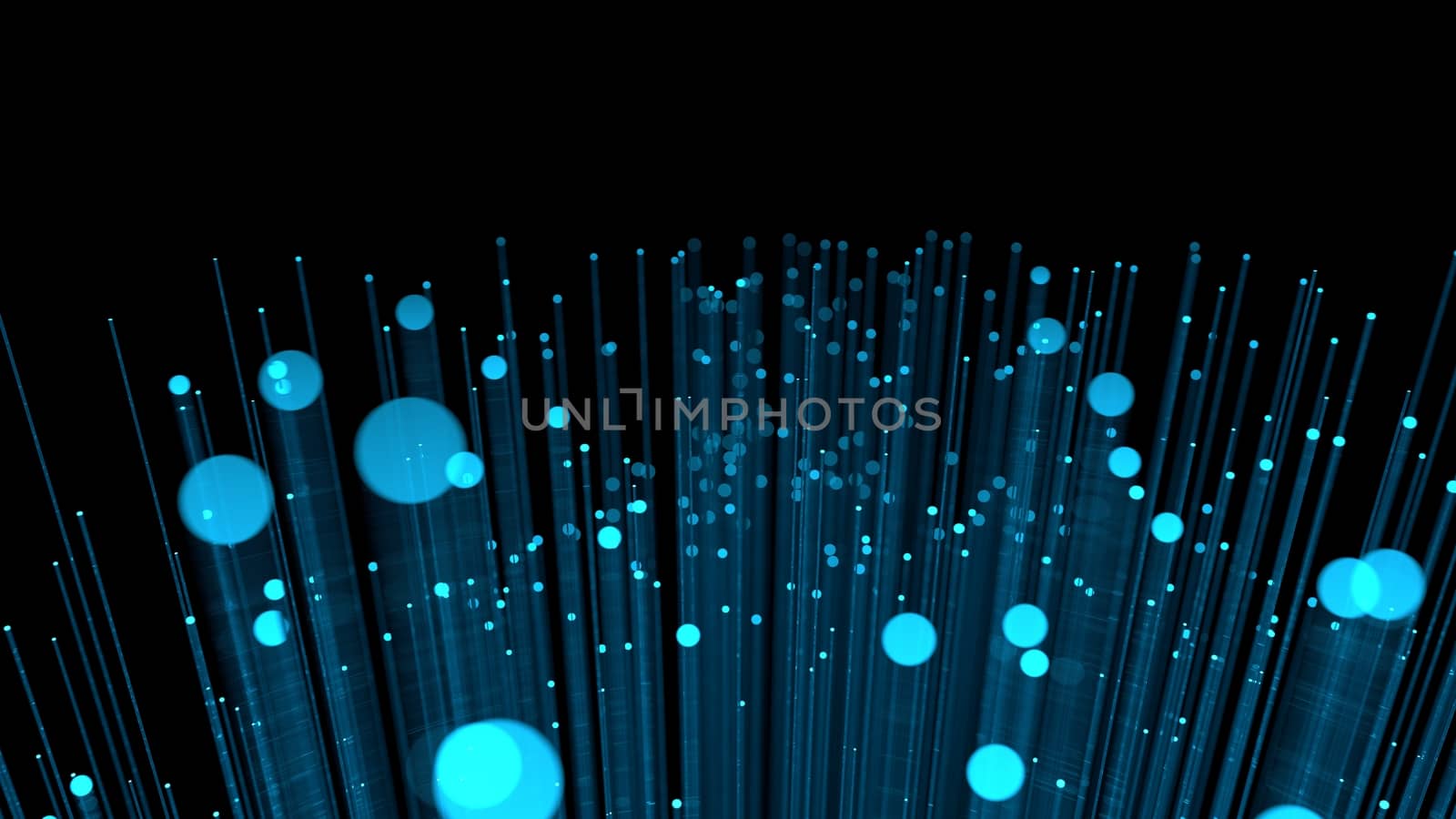 Abstract bokeh blue neon lines by cherezoff