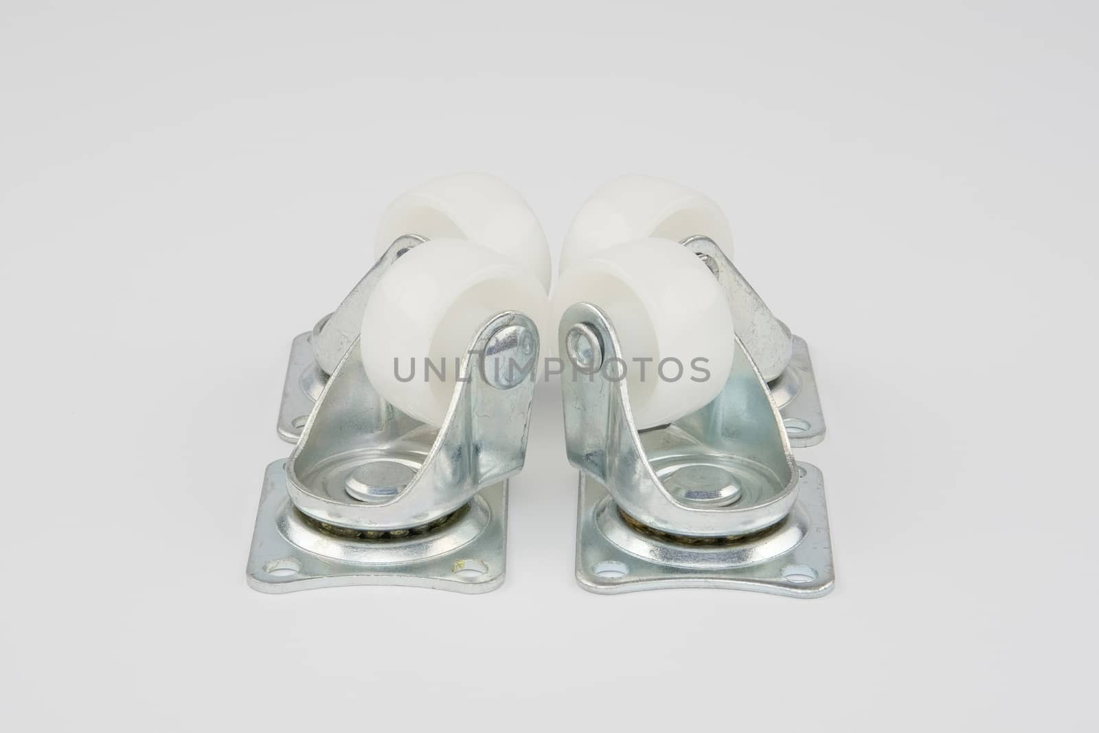 Industrial trolley swivel plastic caster wheels on white background by eaglesky