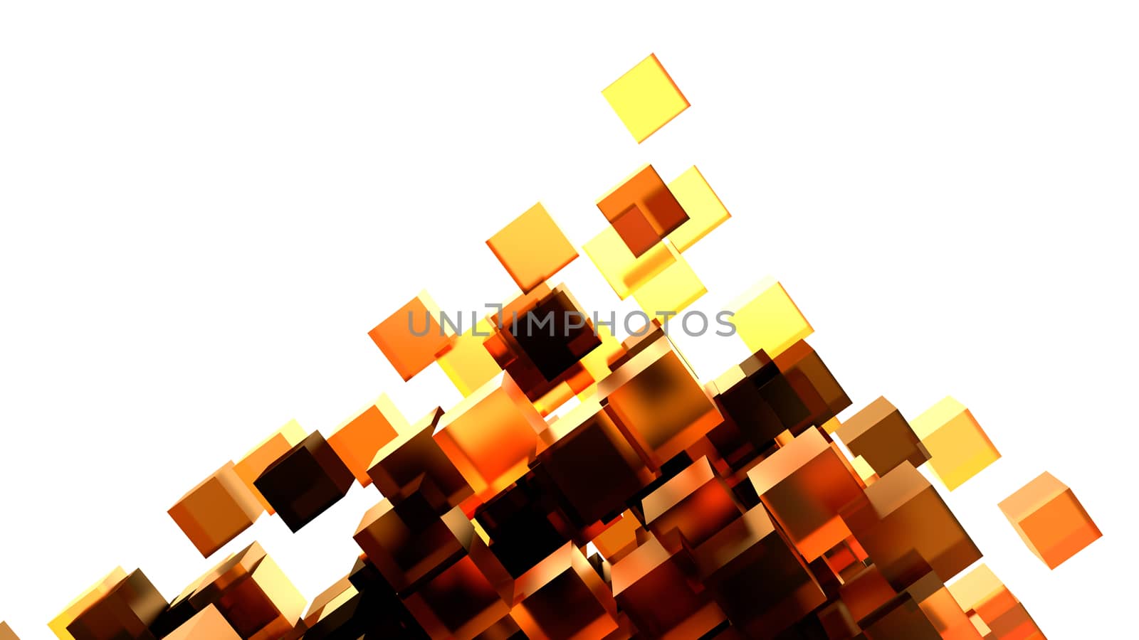 Abstract Image Of Cubes Background In Orange Toned by cherezoff