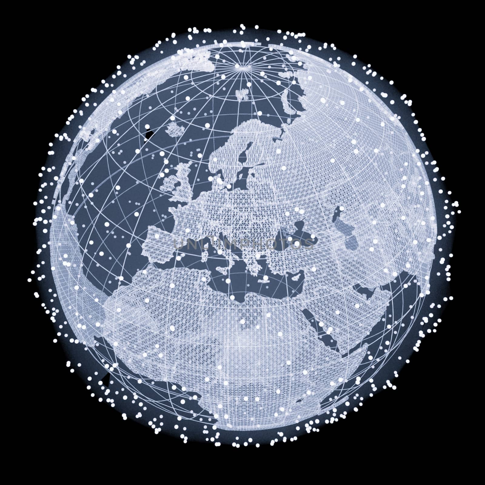 Abstract Telecommunication Earth Map by cherezoff