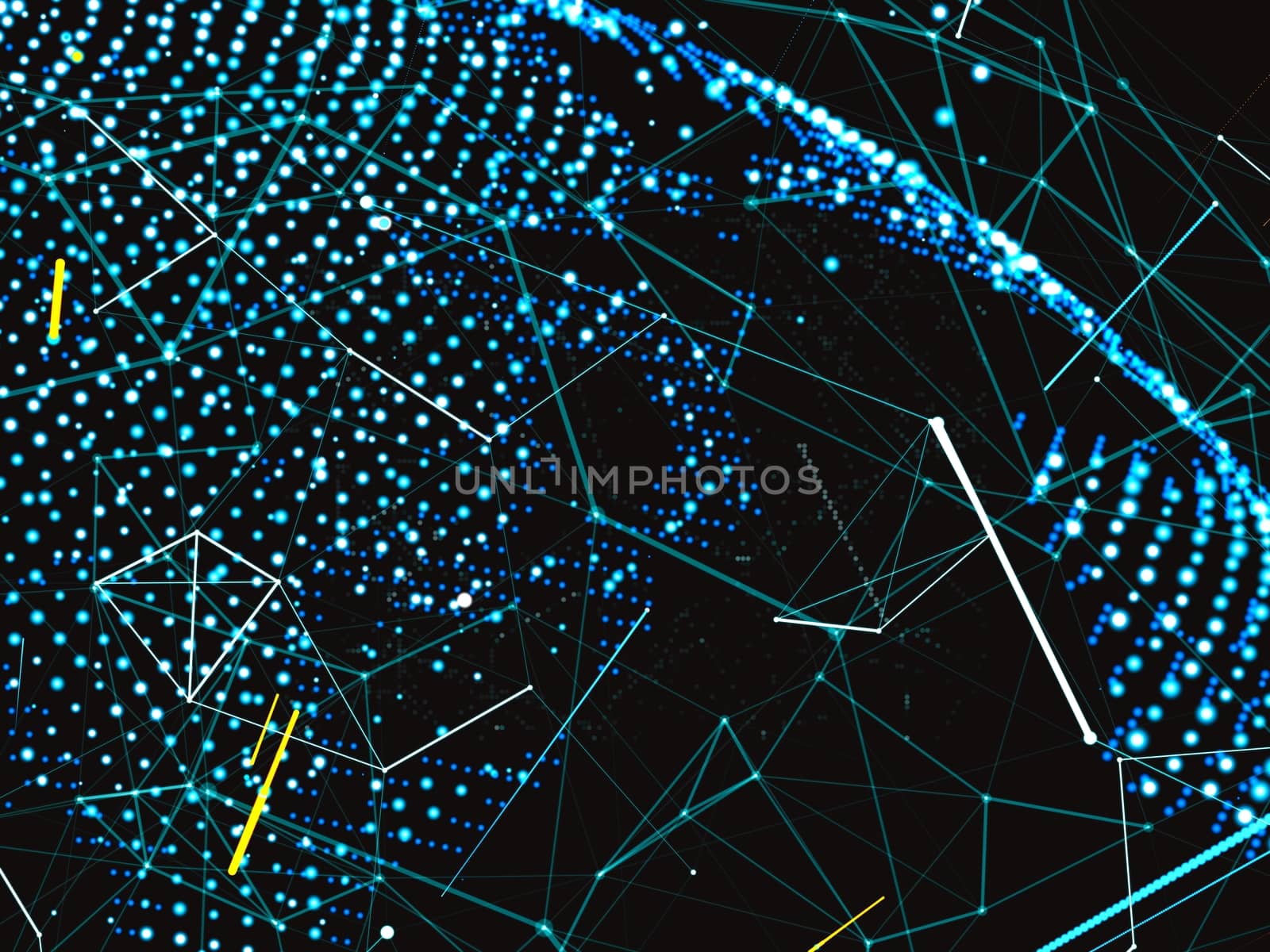 The digital world. A world map connected by a digital network. Abstract submission of payments or networks. 3d illustration