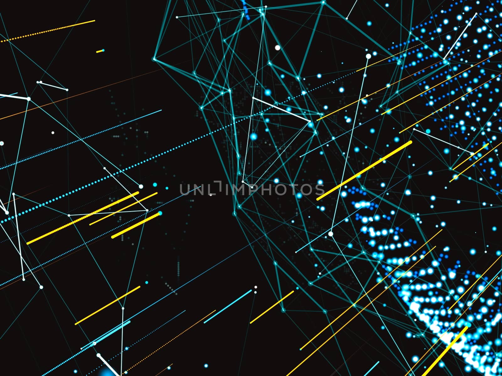 The digital world. A world map connected by a digital network. Abstract submission of payments or networks. 3d illustration