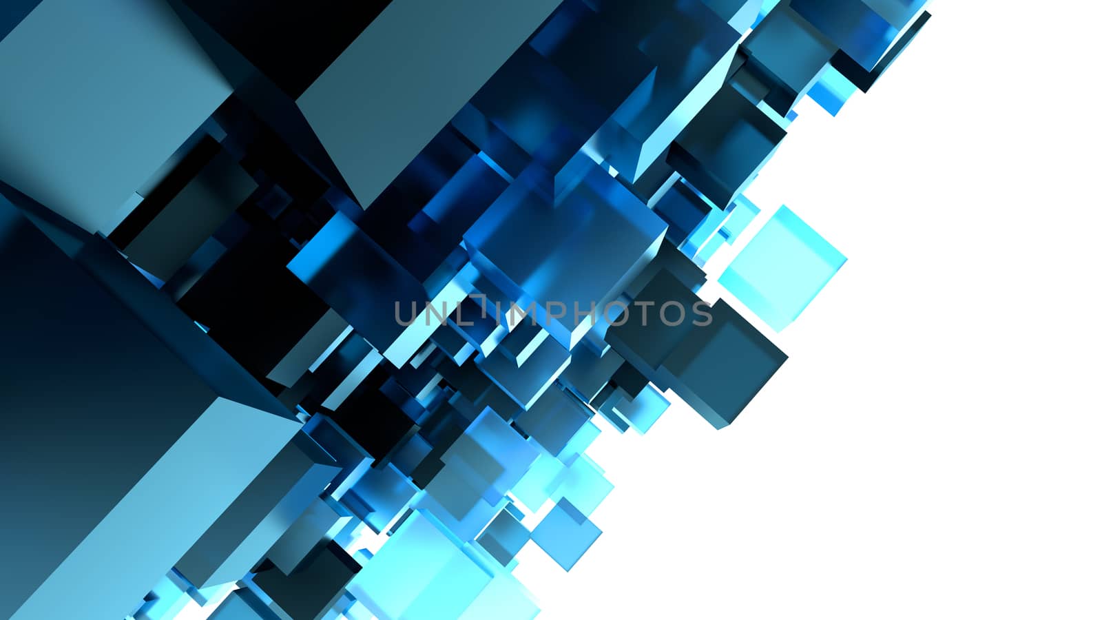 Abstract Image Of Cubes Background In Blue Toned by cherezoff