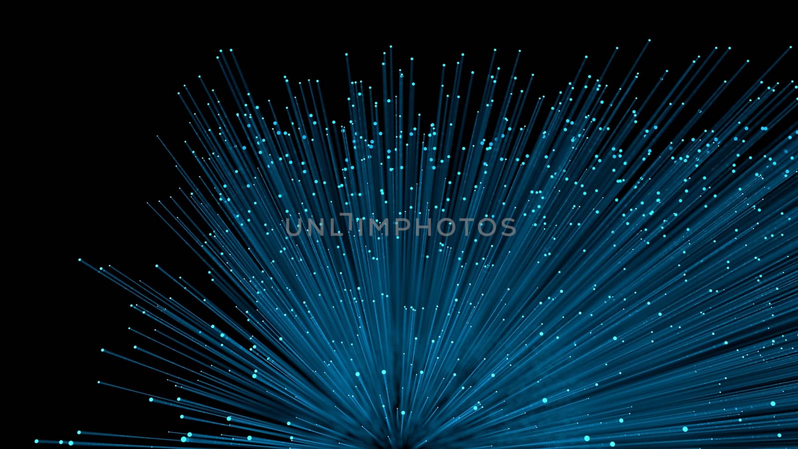 Abstract bokeh blue neon lines. Beautiful background for your design. Glass tubes with neon light inside. 3d illustration