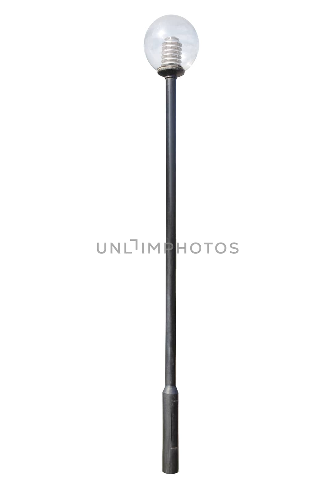 An old street lamppost isolated over white