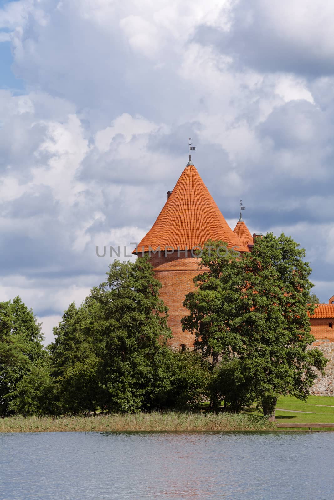 Tower of the medieval Trakai Castle, near Vilnius, Lithuania