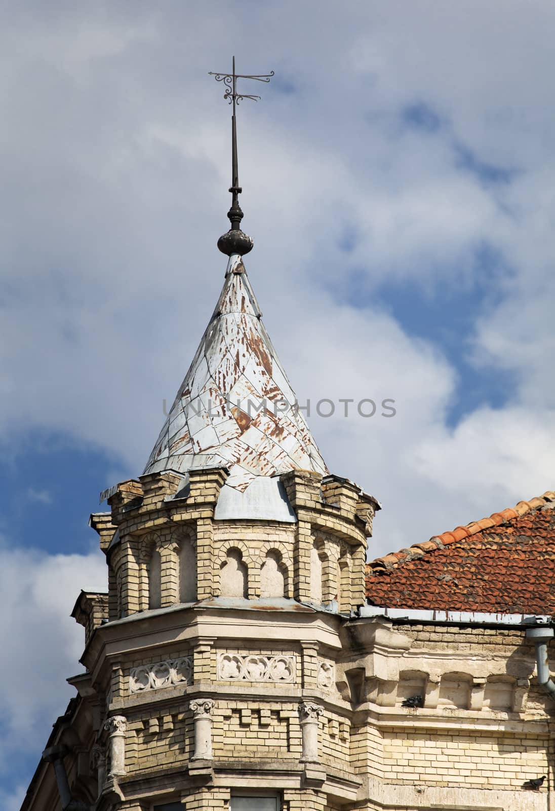Top of an old house in Vilnius, Lithuania