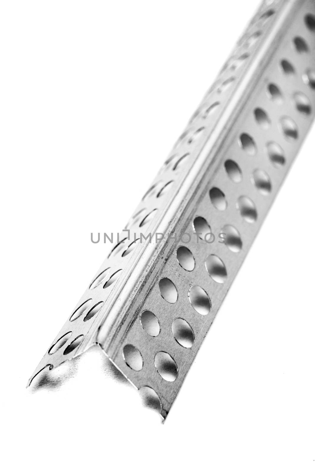 angle metal profile for drywalls isolated on white background