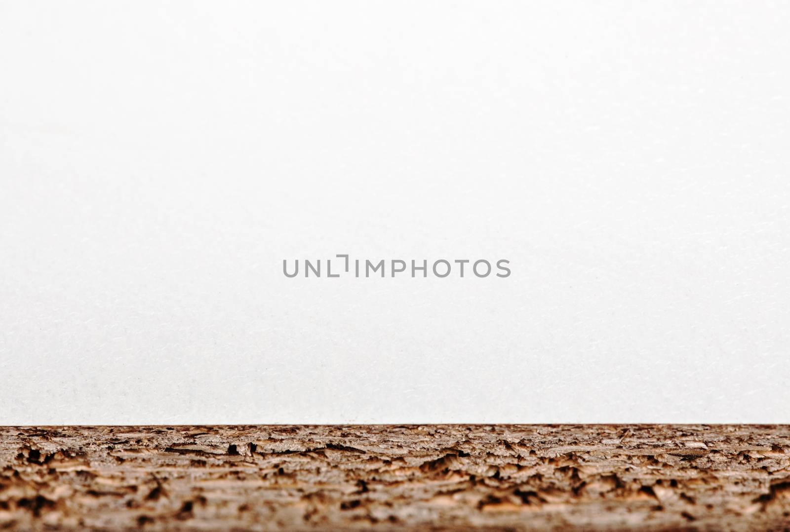 close-up of a straight cut white wooden board for furniture use