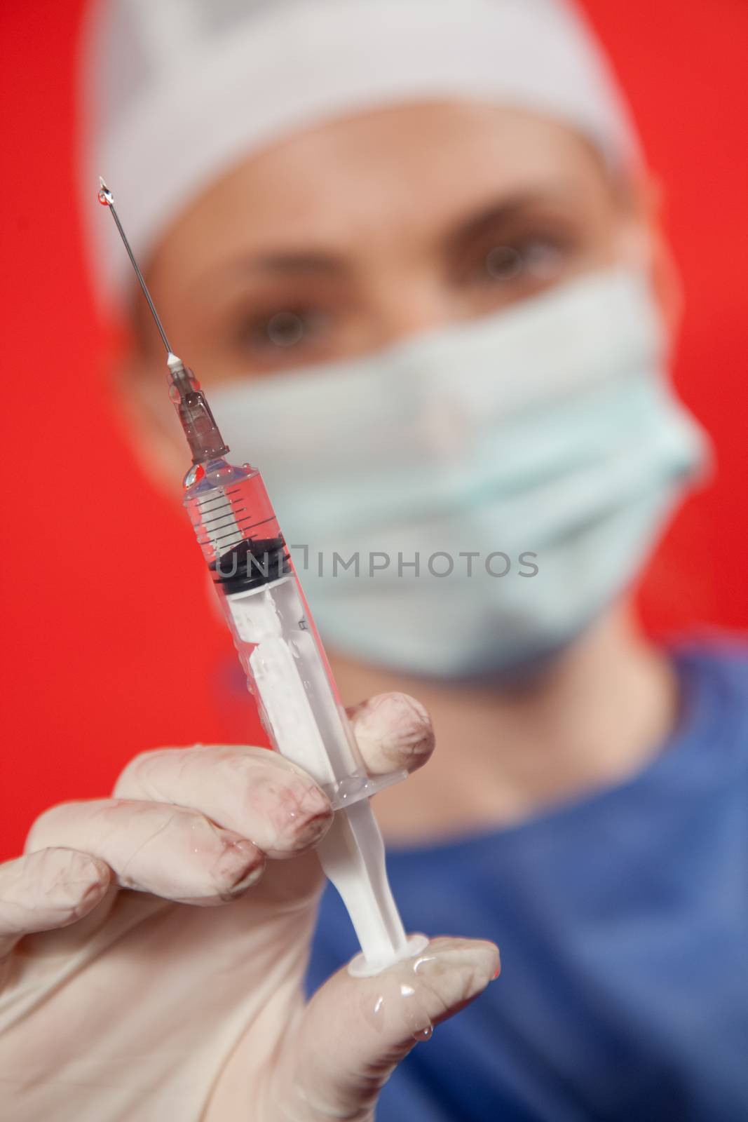 Female Doctor Syringe Covid 19 Coronavirus by vilevi