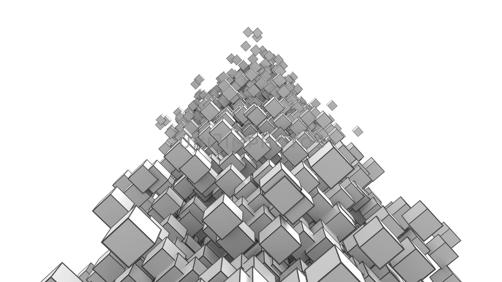 Abstract Image Of Cubes Background In Gray Toned by cherezoff