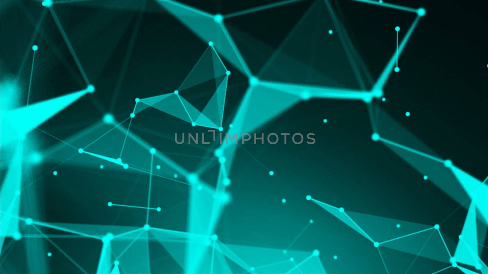 Abstract Polygonal Space Background with Connecting Dots and Lines. 3d rendering