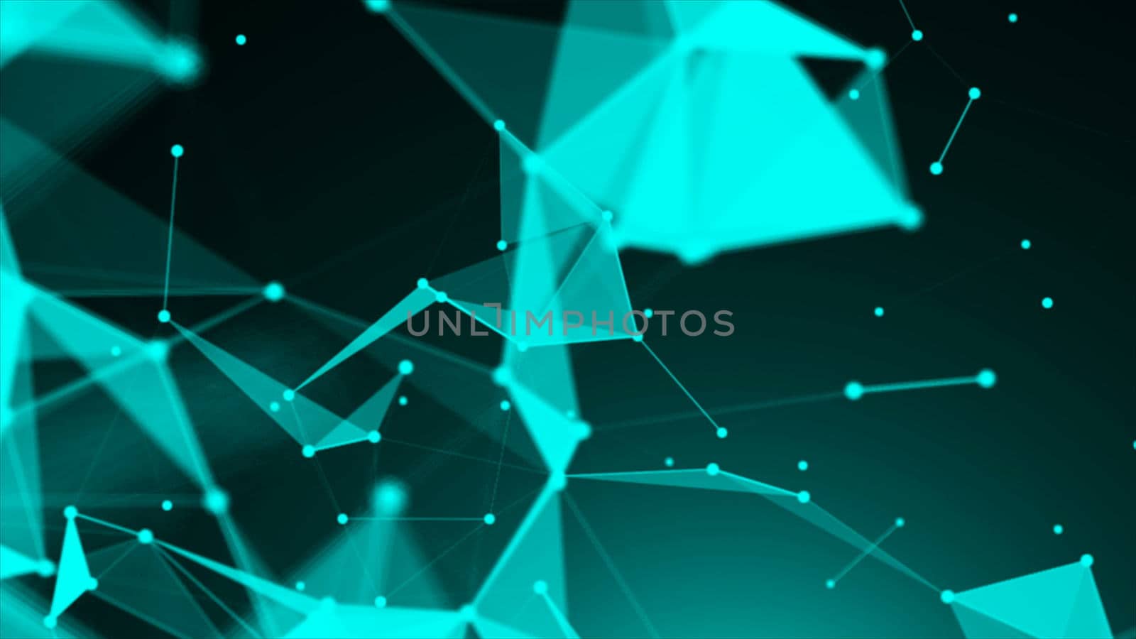 Abstract Polygonal Space Background with Connecting Dots and Lines. 3d rendering