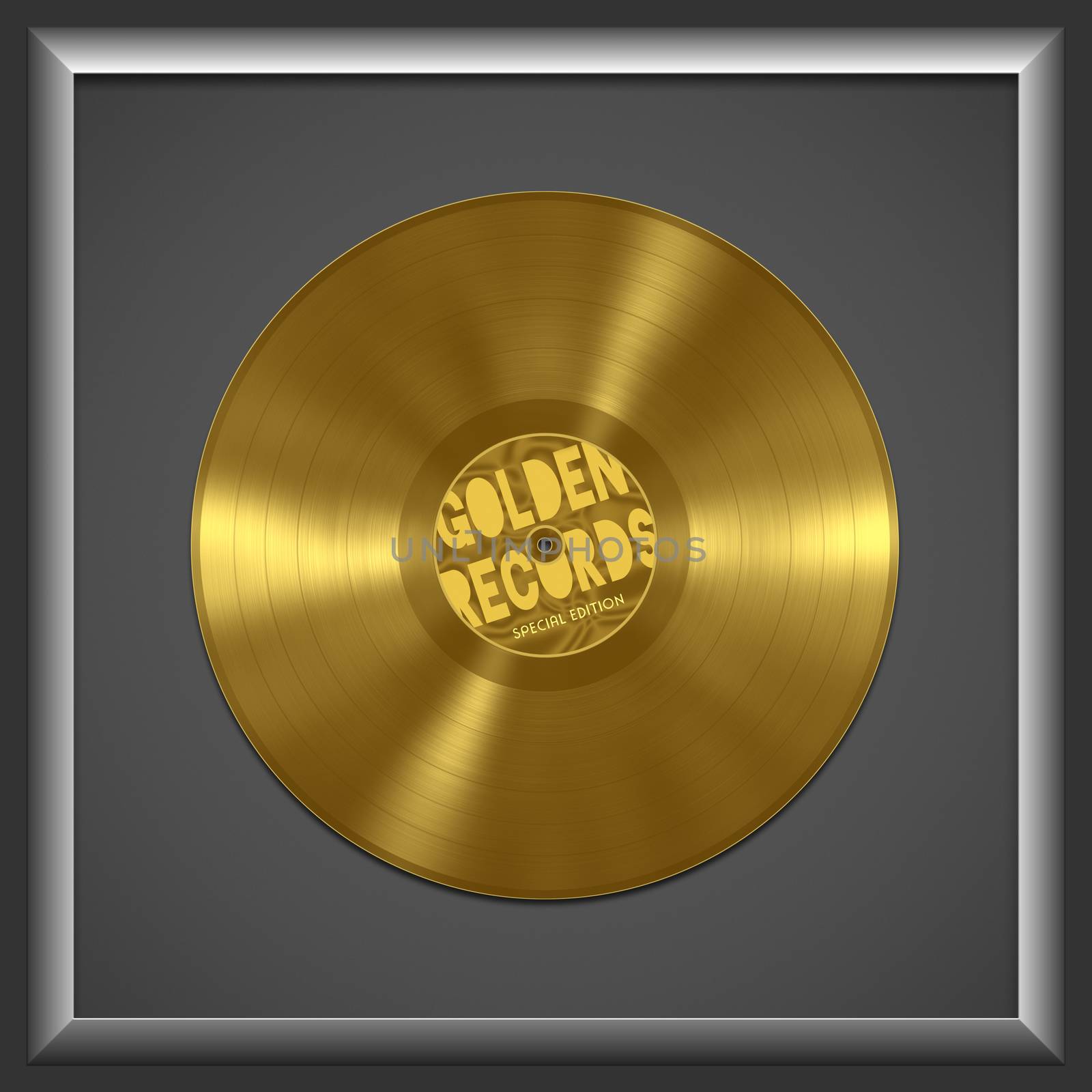 An illustration of an old vinyl golden record