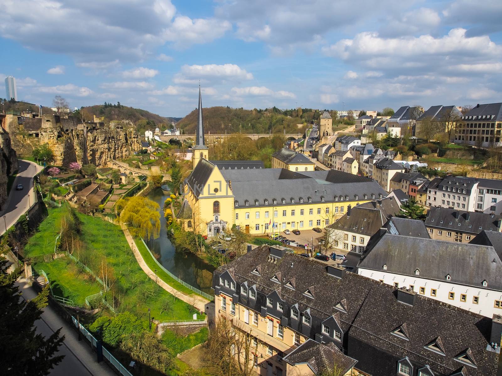 View of Grund district in Luxembourg City, Luxembourg by simpleBE