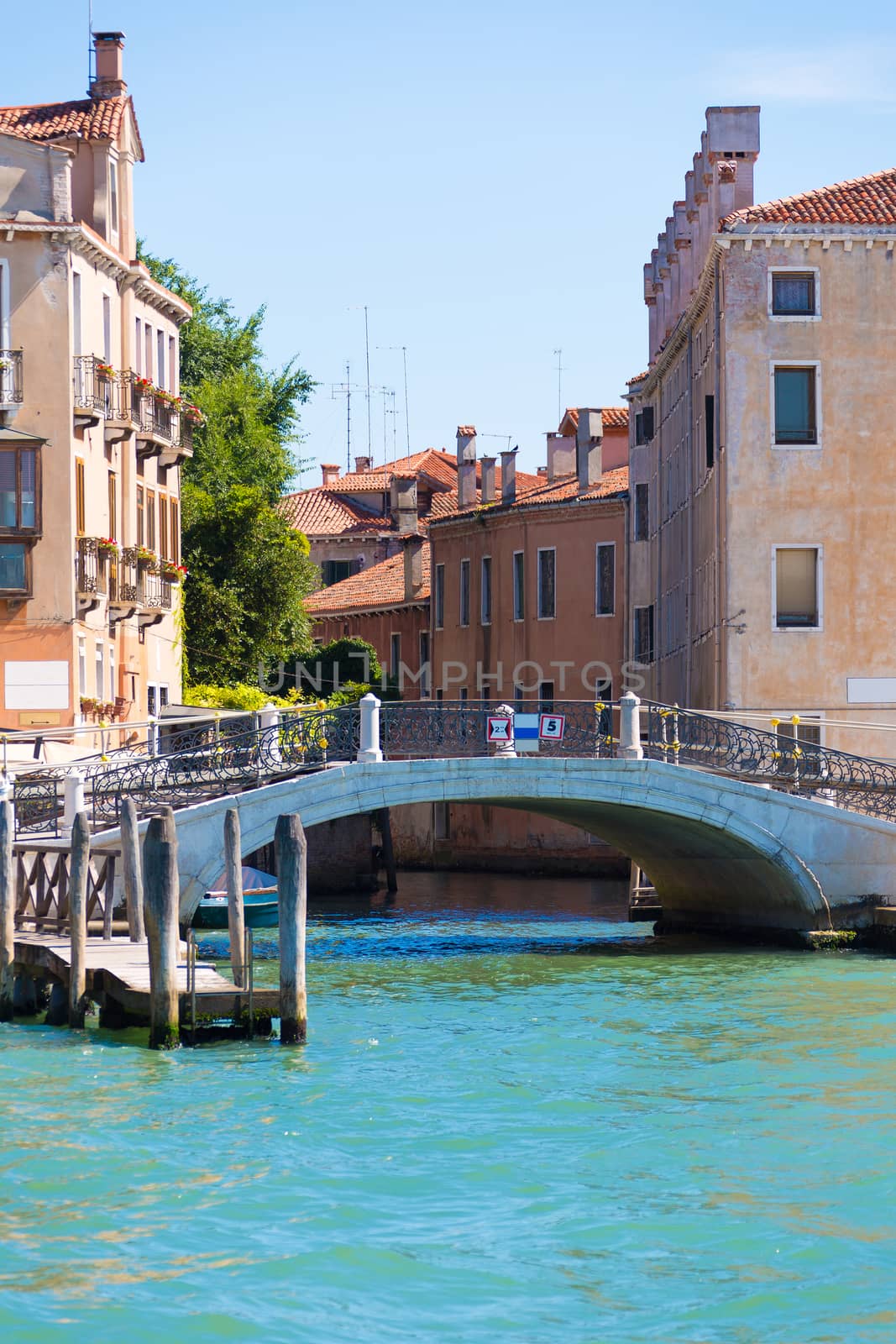 Landscape on the Grand Canal in Venice, Italy.