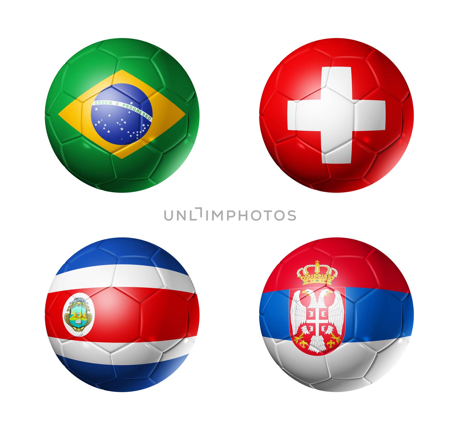 Russia football 2018 group E flags on soccer balls by daboost