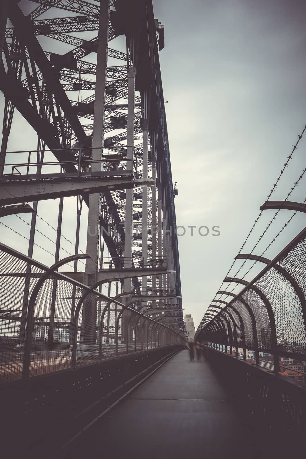 Sydney Harbour Bridge and cloudy sky, Australia