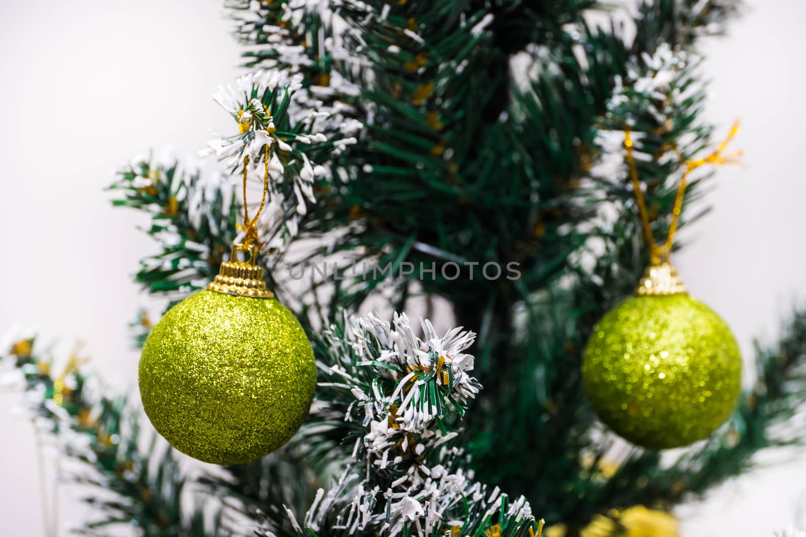 Christmas tree and decorations.