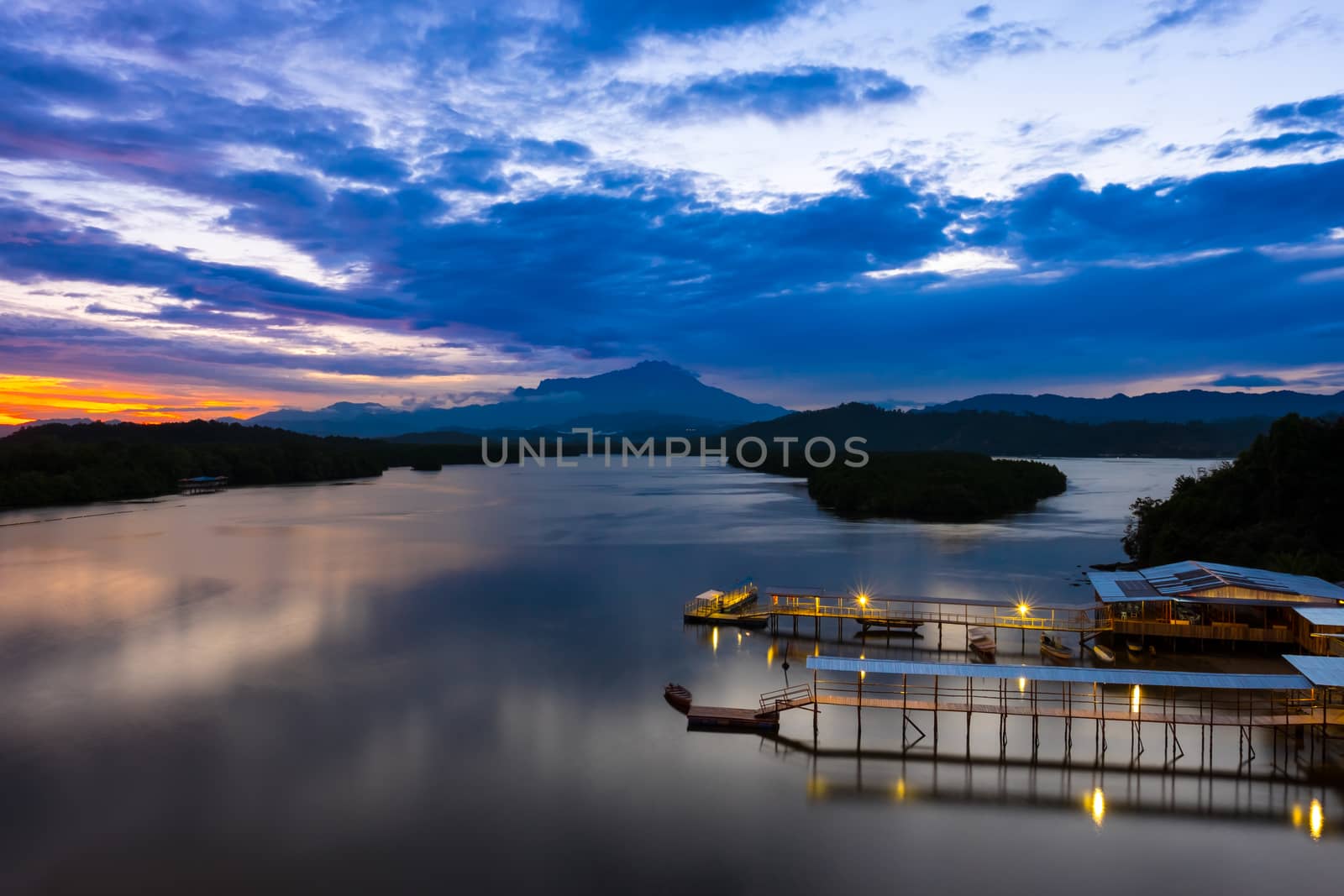 Mengkabong River and Mt Kinabalu by kstphotography