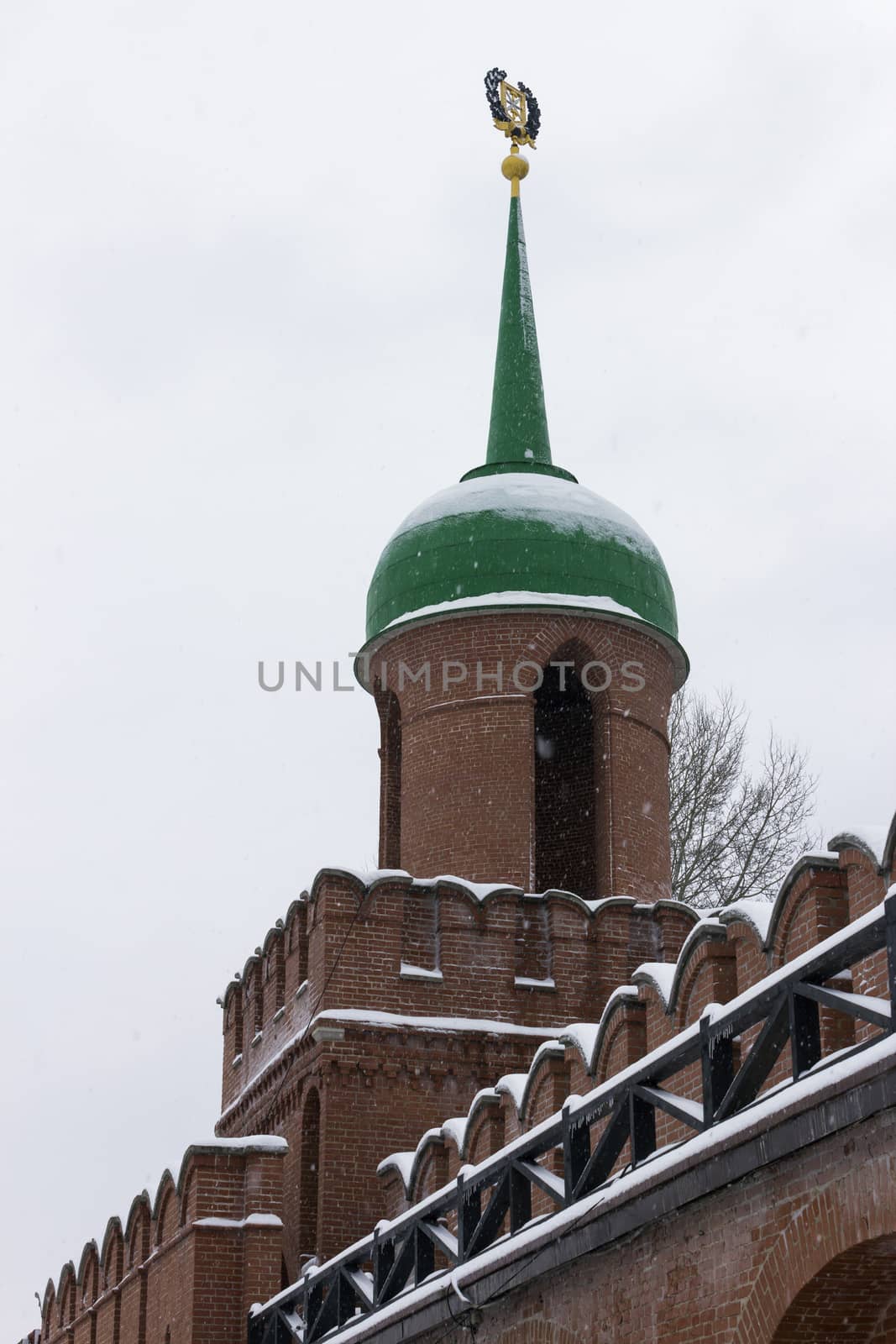 Architectural monument: Odoyevsky gate tower of Tula Kremlin in winter 2018. by mb71ph