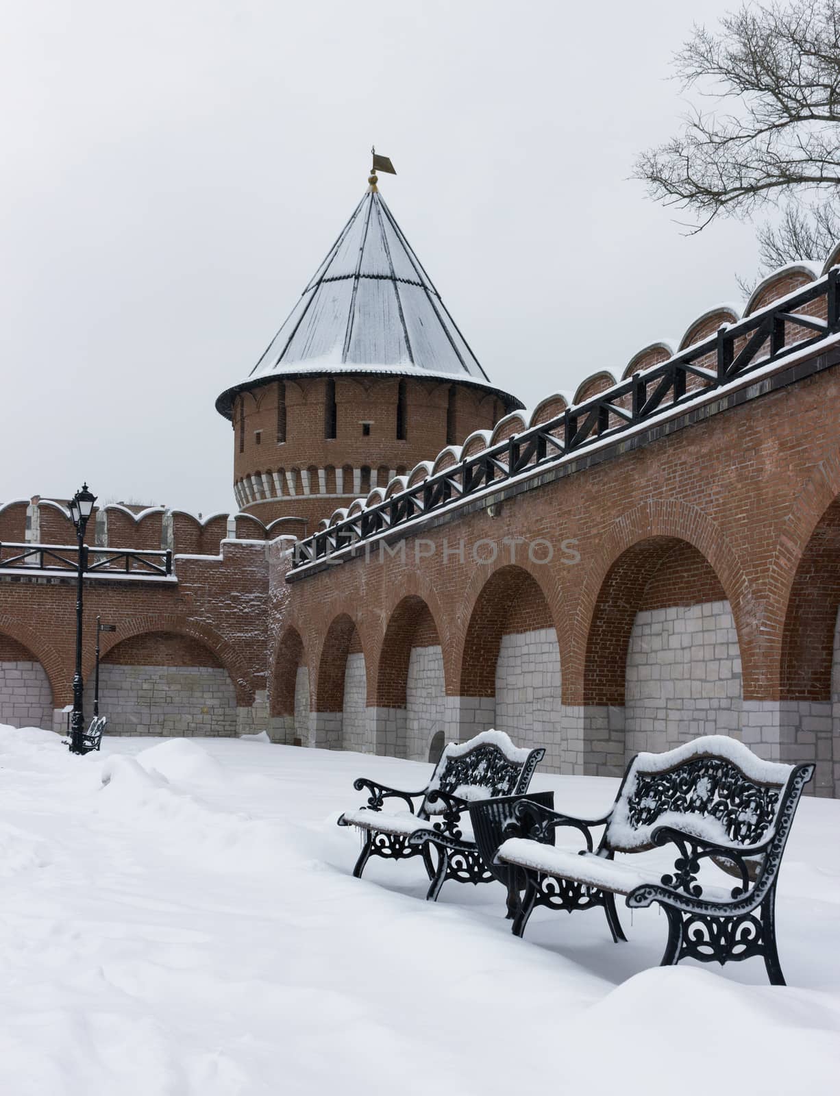 Architectural monument: Ivanovskaya tower of Tula Kremlin in winter 2018. by mb71ph