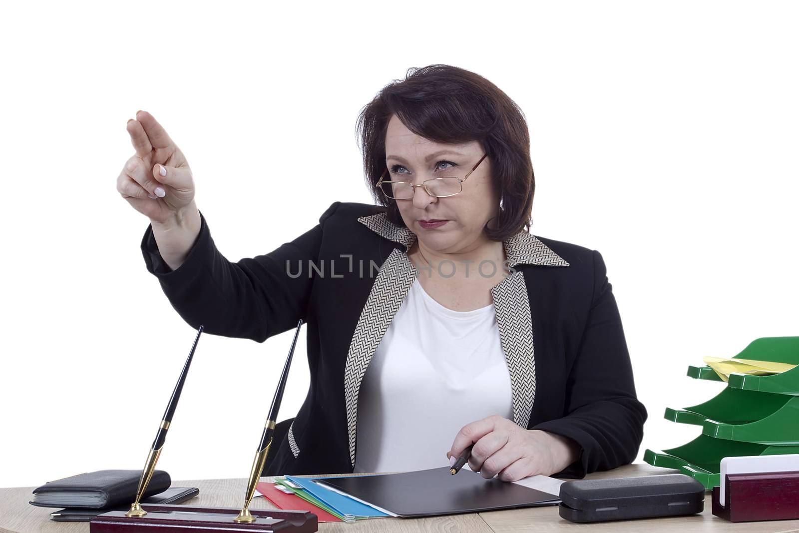 Terrible business woman at work desk by VIPDesignUSA