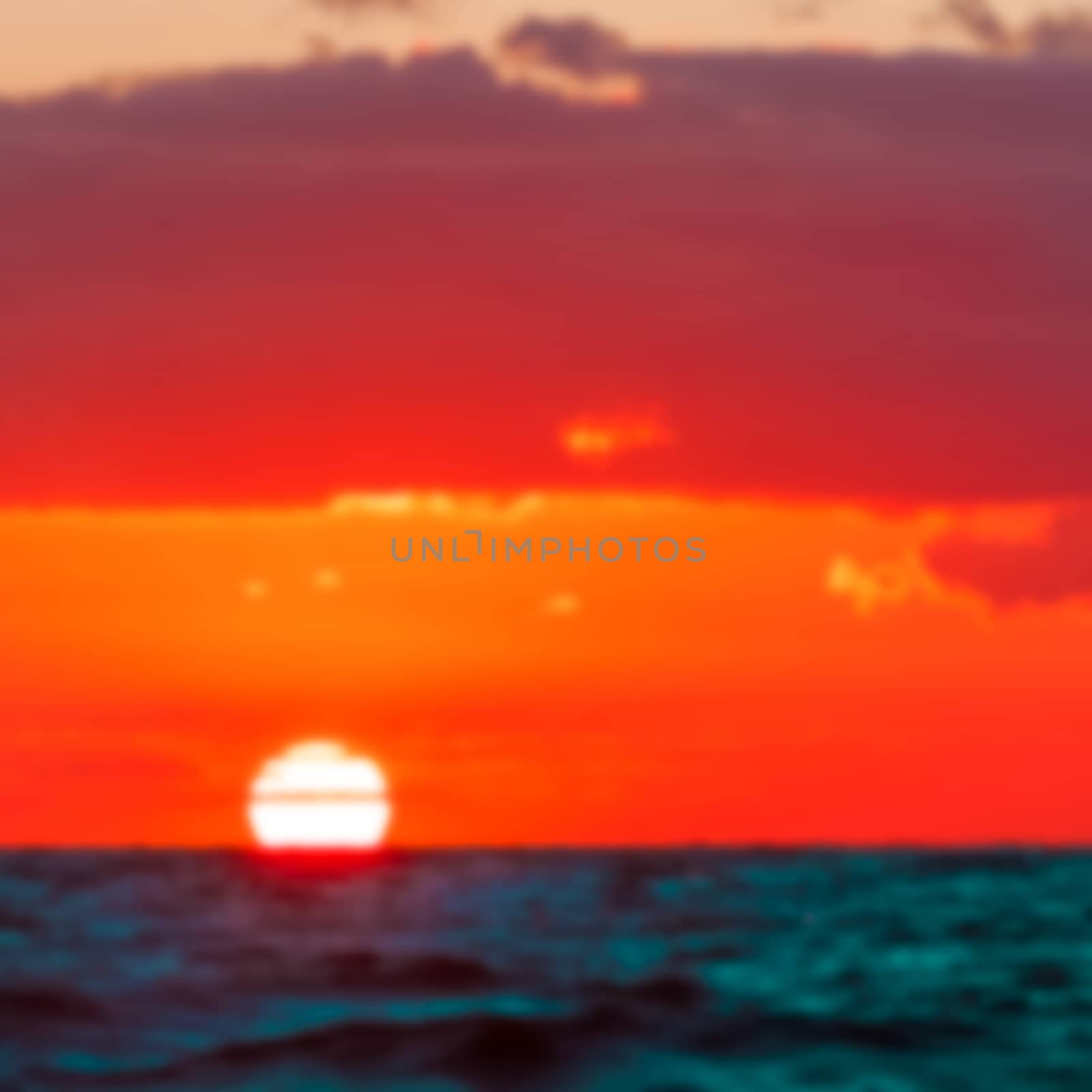 Hot sunset - soft lens bokeh image. Defocused background