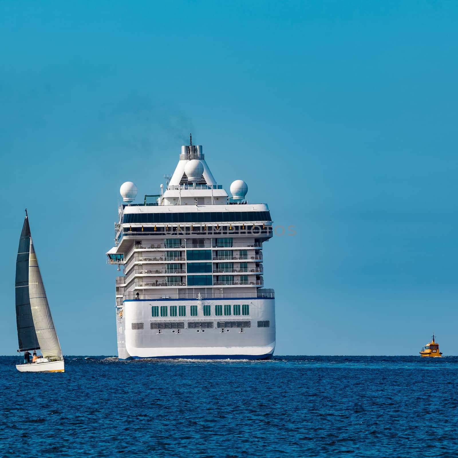 Luxury cruise liner in travel by sengnsp